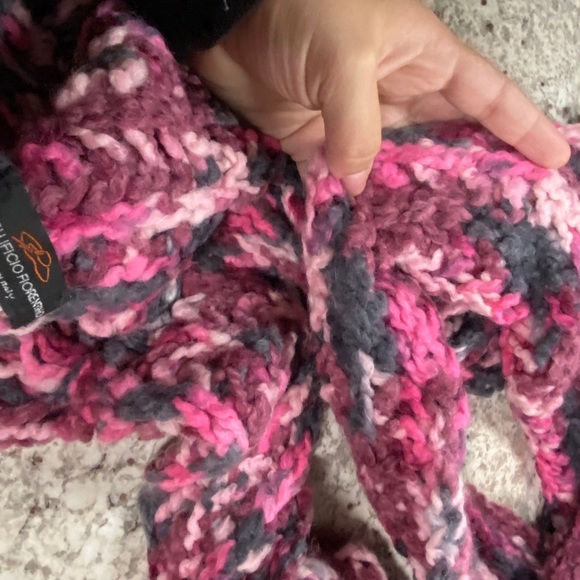 Made in Italy Wool Blend purple Scarf - Picture 5 of 8